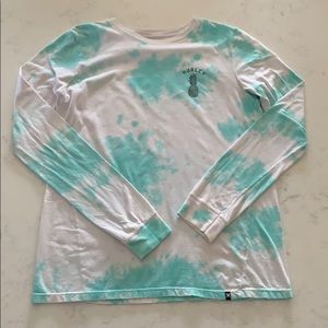Hurley Turquoise & White Tie-Dye Long Sleeve